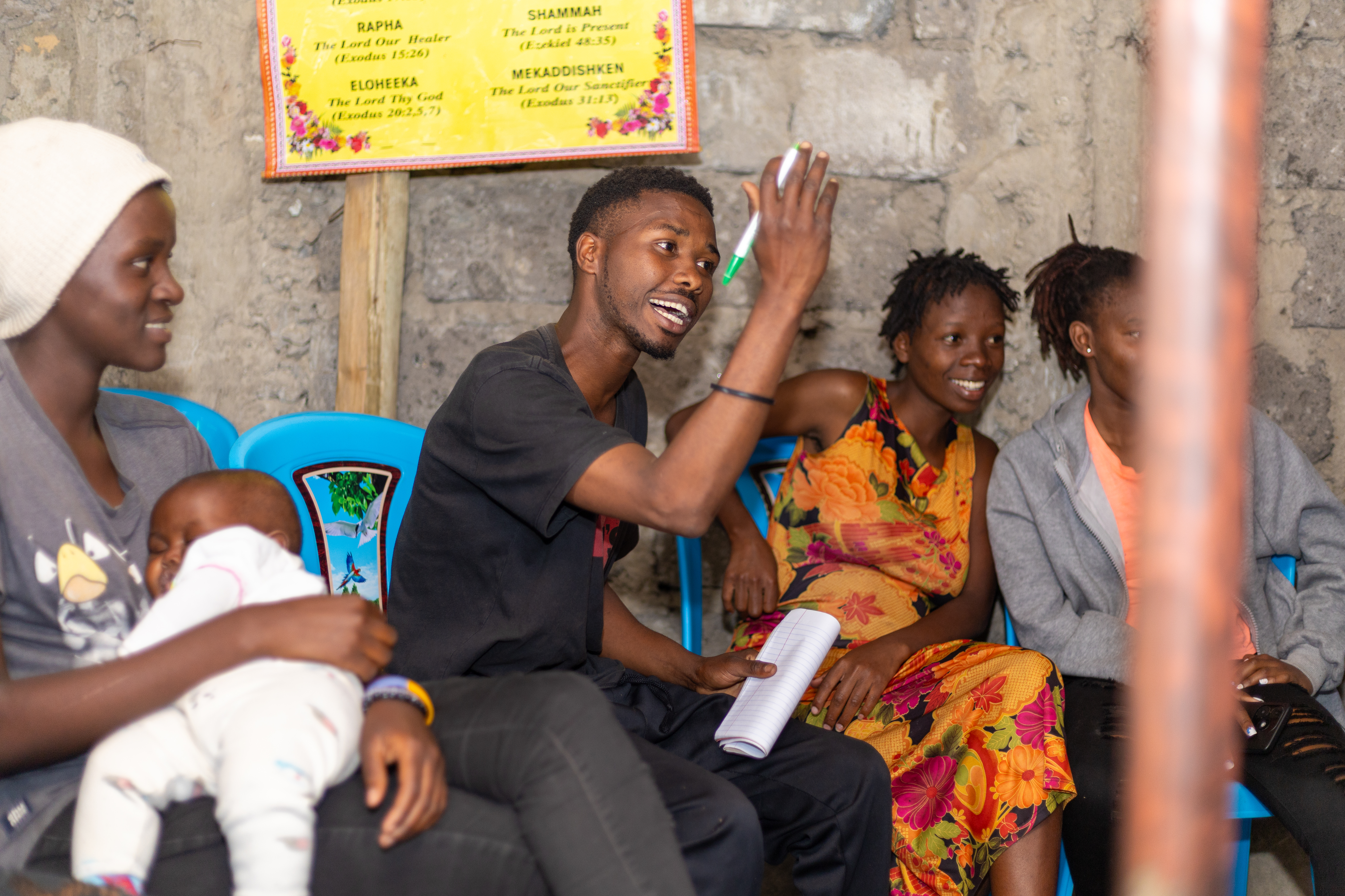 Our team working with the community